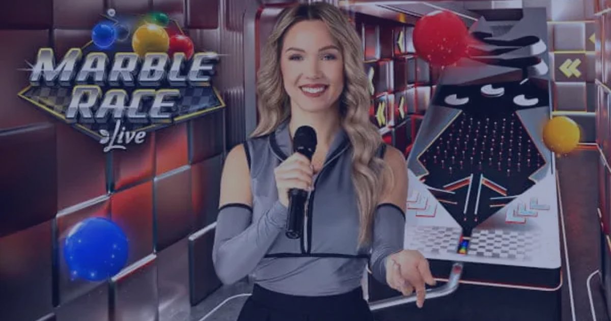 Marble Race Evolution Gaming - Live Game Show mit sechs farbigen Murmeln