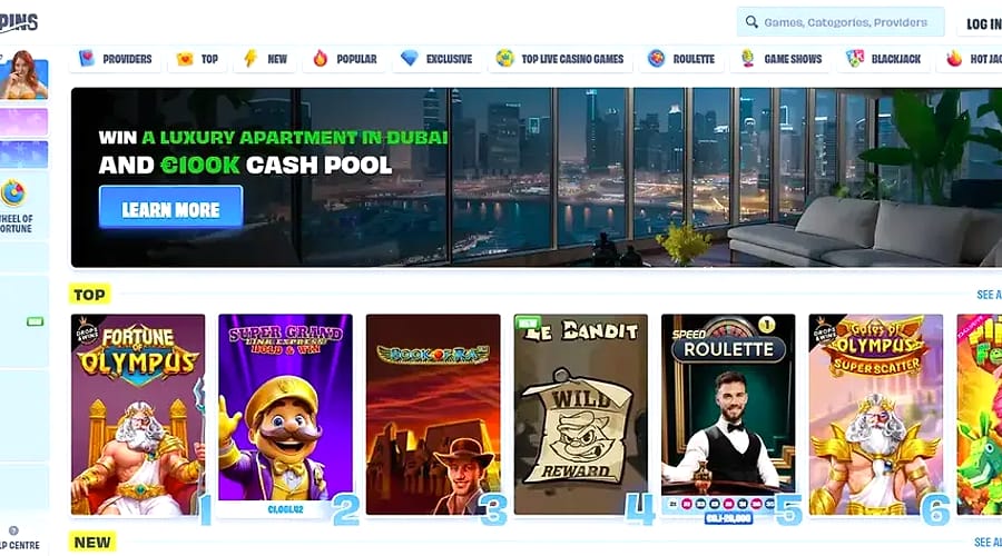 Only Spins Casino Spielekatalog Ubersicht